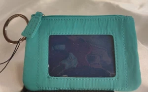 Vera Bradley's ZIP ID CASE in TURQUOISE SEA Solid Pattern, 3" x 5" NWT - Picture 1 of 6