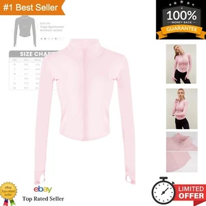 Stylish Women's Cropped Workout Jacket with Thumb Holes - Versatile Activewear - Picture 1 of 10