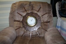 Vintage Mid Century Modern Wall Clock Zodiac Sign By United Starburst Atomic MCM