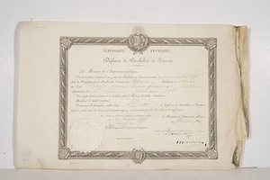 Alph. DAVID Diplôme de BACHELIER ès Sciences Académie de Paris 1877 Lehre - Bild 1 von 3
