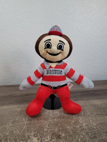 Ohio State Brutus Stuffed Sports Mascot Forever Collectibles Red Brown Striped Cover