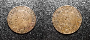 Napoléon III - 2 centimes tête laurée 1861 A, Paris ! F.108A/1 - Picture 1 of 1
