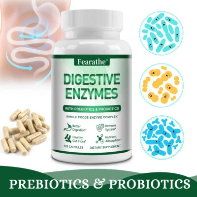 FEARATHE Enzymes digestives avec probiotiques et prébiotiques pour la santé digestive