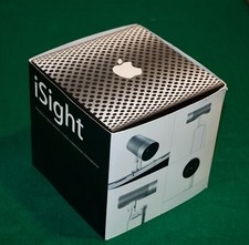 Apple iSight Video Webcam with Accessories and Two Types of Cable Connections.
