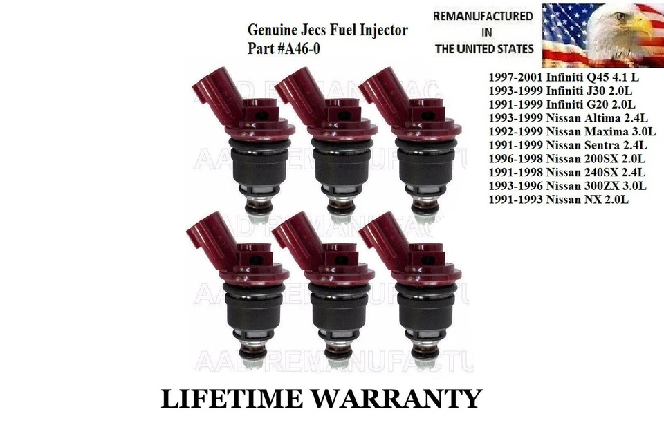 Injetores de combustível Jecs genuínos 6X para Nissan 240SX 300ZX Q45  - Imagem 1 de 1