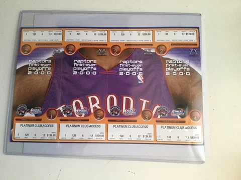 Toronto Raptors basketball Rare playoffs game ticket sheet 2000 Cover