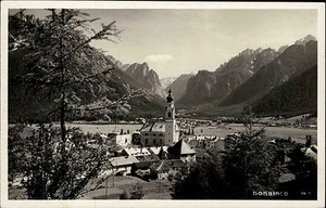 Toblach Dobbiaco Italien Italia Trentino Südtirol AK ~1930 Panorama Berge Kirche - Picture 1 of 2