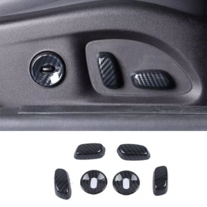 For Cadillac CT4 2020-2023Carbon Fiber Seat Adjust Handle Button Cover Trim 6pcs - Picture 1 of 9