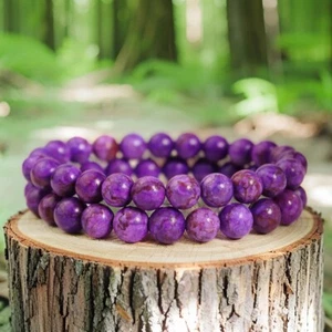 Handmade Charoite 8MM Round Beads Healing Reiki Chakra Women Men Bracelet Gift - Picture 1 of 7