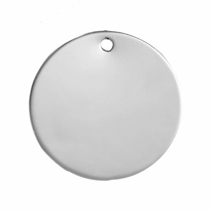 2pz charms ciondoli piastrina tonda in acciaio inox 30x1mm colore argento scuro - Immagine 1 di 1