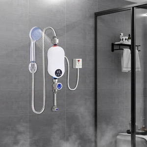 Mini Scaldabagno Elettrico Istantaneo 5500W con Soffione Doccia e Display LED - Foto 1 di 8