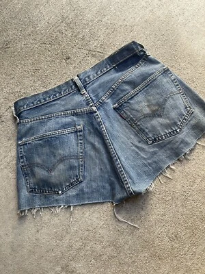 Vtg 60s LEVI'S 501 Selvedge Big E Redline Jeans CutOff Shorts Size 31 - Image 1 of 4