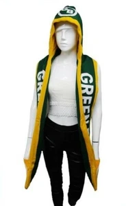 GREEN BAY doppellagiger dicker Strick UNISEX Winterschal mit Kapuze und Taschen - Bild 1 von 2