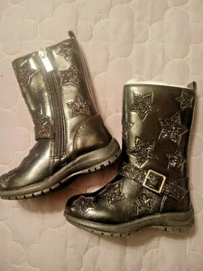 Kenneth Cole Toddler Baby Girls Dolly Star Tall Black Riding Black Boots Sz 5  - Picture 1 of 5