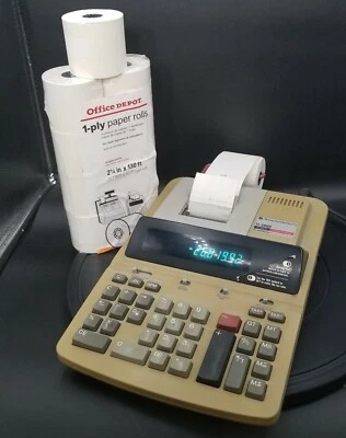 Texas Inst. TI-5660 Superview 12 Digit 2 Color Printing Calculator w/10 Rolls + - Image 1 of 4
