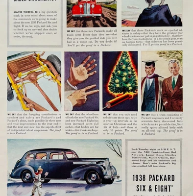 1938 Packard Six And Eight Car Advertisement Automobilia Antique Ad E90D1 - Image 1 of 2