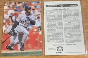 1994 Seattle Mariners Postkarte Zeitplan Ken Griffey Jr keine Unterschrift Safeco Anzeige - Bild 1 von 2
