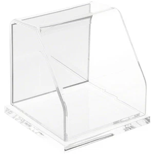 Plymor Clear Acrylic Slanted Front Case w/ Base (Mirror Back), 4" x 4" x 4" - Picture 1 of 1
