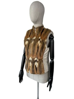 00s MAX MARA Rare Archive Hamster Fur Vest Jacket Reversible - Image 1 of 4