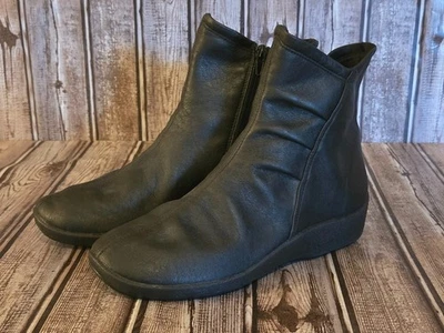 Sz 38 / 7-7.5 Arcopedico L19 Lytech Faux Leather Comfort Ankle Zip Up Boots EUC! - Image 1 of 4
