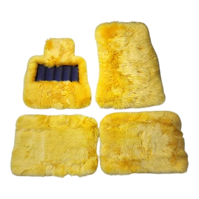Tapetes de assoalho amarelos de lã de cordeiro genuínos Rolls Royce Cullinan 2019 - 2025 - Imagem 1 de 4
