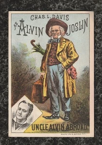 Carta commerciale vittoriana Alvin Joslin C L Davis Comedy Co zio Alvin all'estero 5x3,5 - Foto 1 di 2
