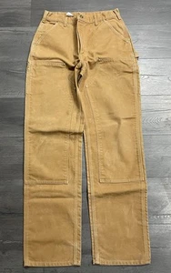 Carhartt Pants Men 32x36 Brown Loose Fit Duck Canvas Double Knee USA Mens Used - Picture 1 of 15