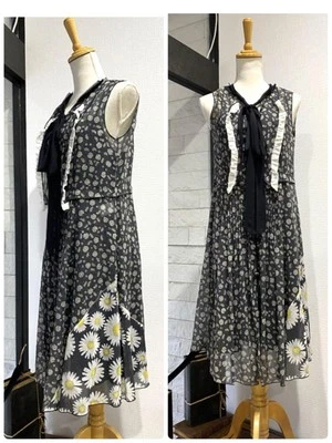 Vestido Marc Jacobs Algodón Seda Floral Negro Para Mujer Talla 0 i13004 Foto 1 de 4