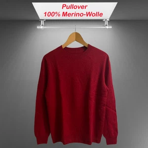 Damenpullover 100% Schafwolle-Merino Rundhals Bordeauxrot Gr. 40-42 Neu - Bild 1 von 5