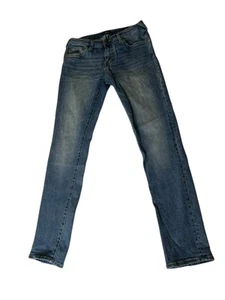 True Religion Jeans Rocco Relaxed Skinny Men Sz 30 Blue Low Rise Medium Wash - Picture 1 of 11