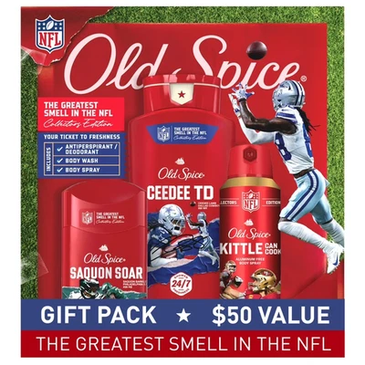 Old Spice NFL 男士假日礼品包 - 止汗、沐浴露和喷雾 — 第 1/4 张图片