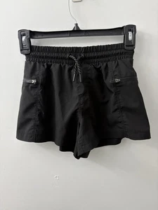 Stretchtech Quick Dry Girls Size M Black Shorts Drawstring Zip Pockets Active - Picture 1 of 8