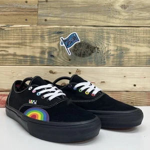 Vans Skate Authentic Rainbow Pride Skateboard Shoes Men’s Size 11.5 Black Gum - Picture 1 of 12