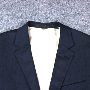 *FLAW Indochino Sport Coat Blazer 40R Blue Business Wool Birdseye - Picture 1 of 19