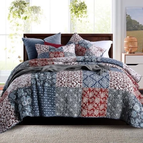  California King Quilt Size - 100% Cotton Oversized California Comforter Set  - Image 1 of 4