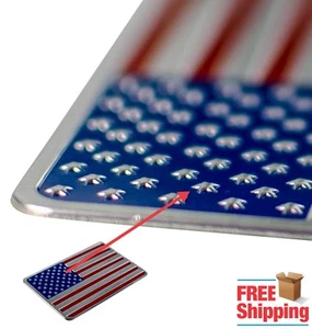 3D METAL American Flag Sticker Emblem Auto Decal Patriotic - Picture 1 of 4