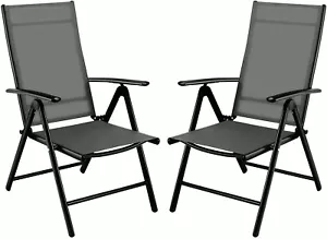 2 tlg Alu Hochlehner Gartenstühle Campingstuhl Balkonstuhl Klappbar bis 120kg DE - Bild 1 von 8