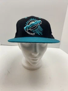 Vintage Las Vegas Thunder IHL Hockey Tone Black Snapback Hat Golden Knights Cap - Picture 1 of 9