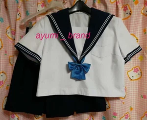 U32 ^_^ Japanese SchoolGirl Uniform Summer ! Perfect Condition. Navy. Invaluable - Picture 1 of 7