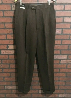 Riggins Pleated Front Men's Brown Dress Pants Cuffed 34 x 32 - Image 1 of 3