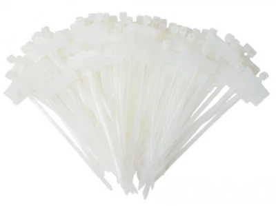 New - 1000 Pack 4" Natural Flag Cable Zip Ties, ID Labeling Marker Tags - Image 1 of 3