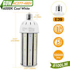 480V LED Corn Light 60W-250W Warehouse High Bay Corn Bulb Industrial 6000K Clear