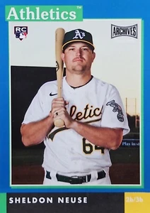 2020 Topps Archives Snapshots Sheldon Neuse BLUE PARALLEL #/50 ๐ฅ Rookie RC ๐ - Picture 1 of 3