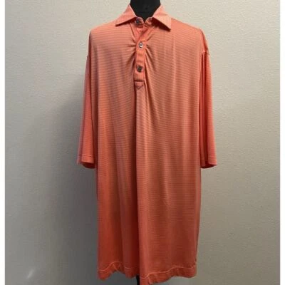 Polo de golf FootJoy talla grande alto manga corta coral rayado seco absorbente ligero Foto 1 de 4