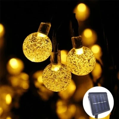 Bola LED Luz Solar Fiesta Hada Exterior Retro Cadena Luces Patio Jardín Foto 1 de 4