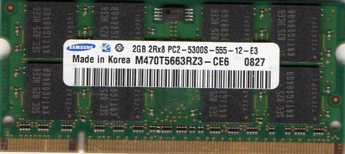 Barrette Mémoire RAM DDR2 2Go SO-DIMM PC2-5300 Pour Thinkpad T61, X61, Z61