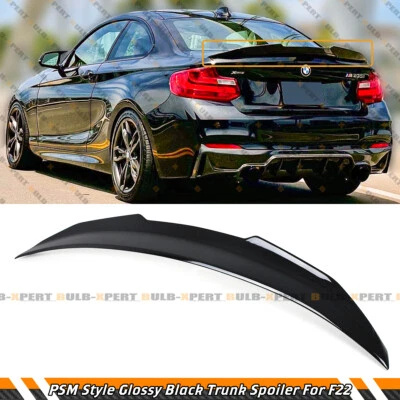 Alerón de maletero Highkick negro brillante estilo PSM para BMW F87 M2 F22 M240i M230 14-21 Foto 1 de 4