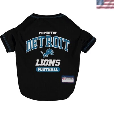 Стильная футболка среднего размера для домашних животных - NFL Detroit Lions для собак и кошек всех пород - Изображение 1 из 4