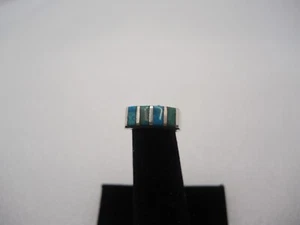 Southwestern Turquoise Channel Sterling Ring size 4 Petite - Picture 1 of 14