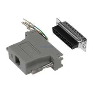 10 LOT DB25 Male to RJ11/12 Phone Line 6P6C 28AWG Modular Converter Adapter - Picture 1 of 1